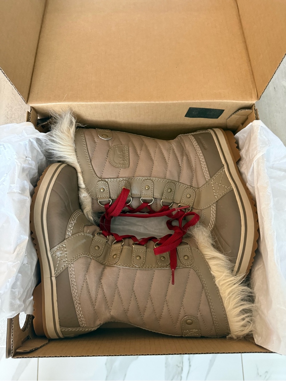 Sorel Kids Waterproof Khaki Winter Boots